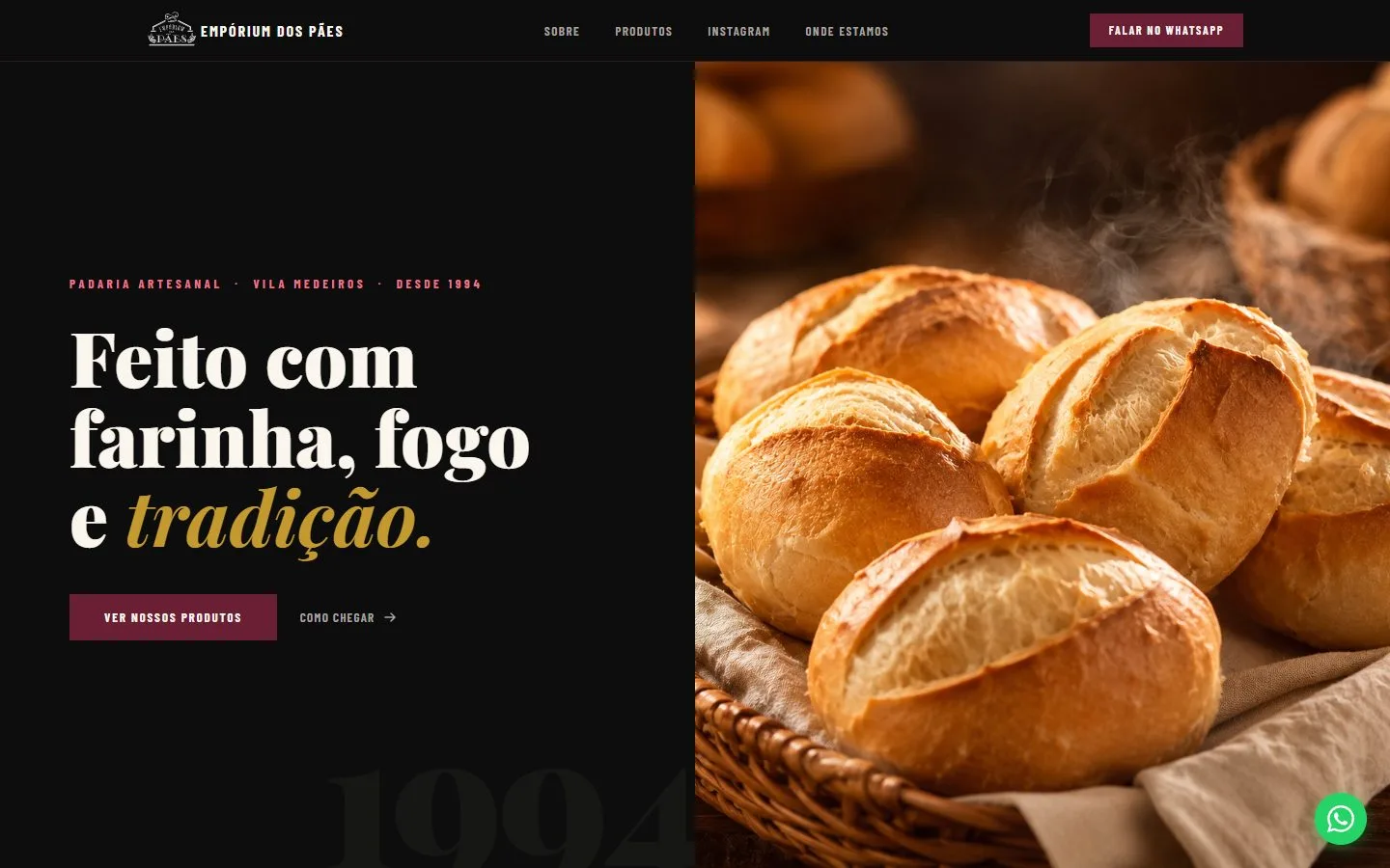 Site do Empórium dos Pães